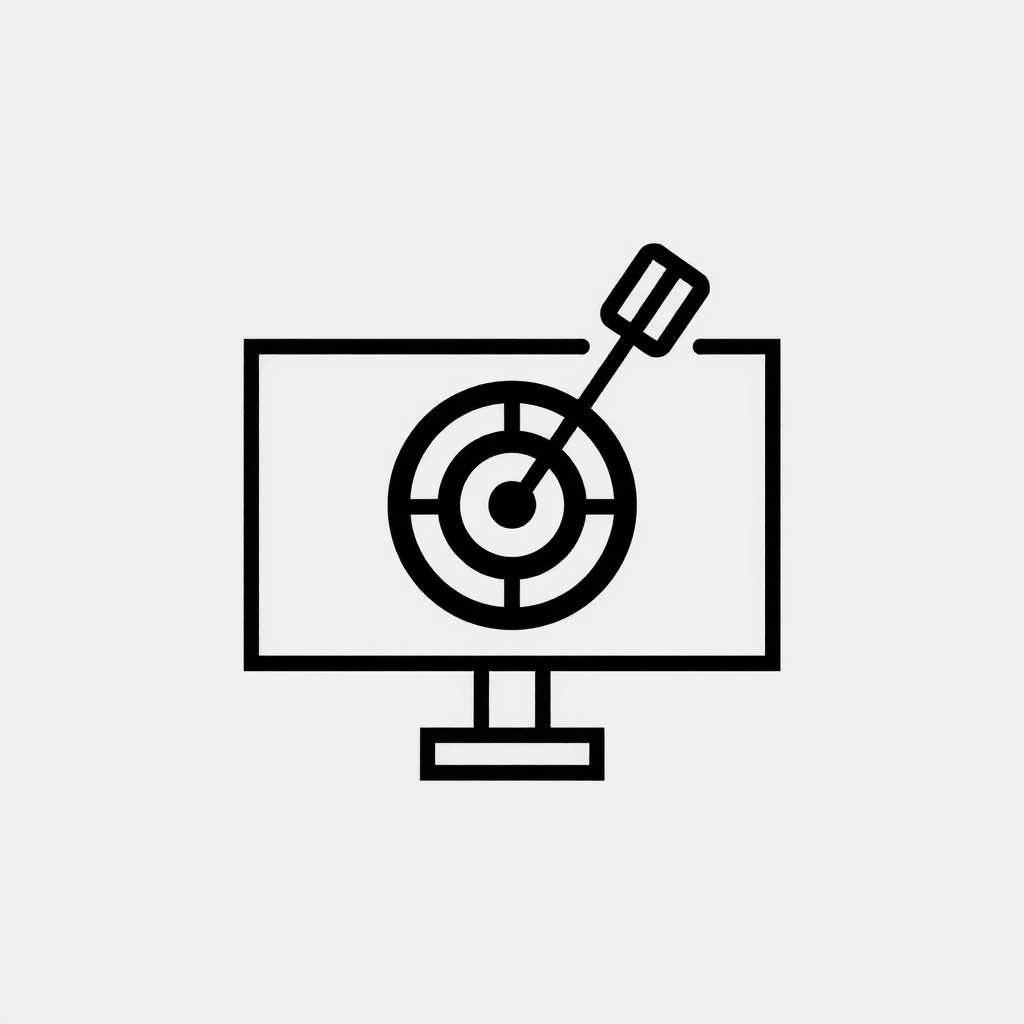 Advertising icon with targeting symbol