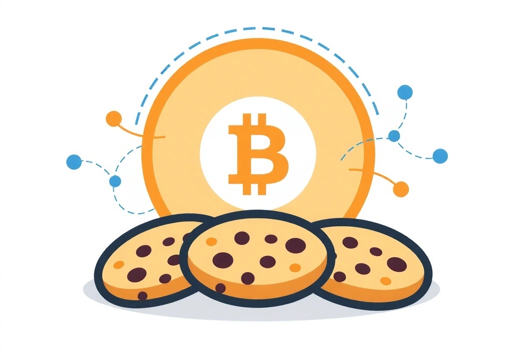 Illustration of digital cookies with data flowing between them